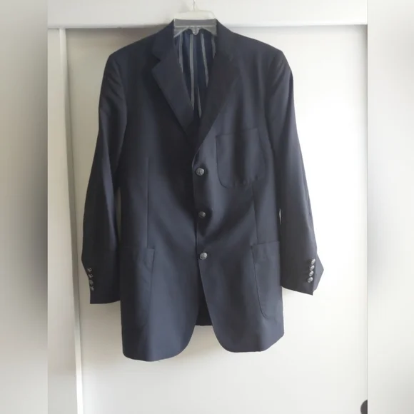 Brooks Brothers 1818 Regent Classic Blazer Jacket Wool Navy Blue 42R Preppy